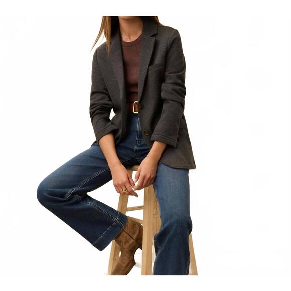 NEW FAHERTY inlet knit blazer in black sky